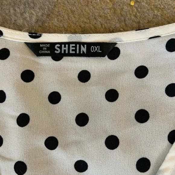 SHEIN White Blouse with Black Polka Dots - Picture 4 of 5